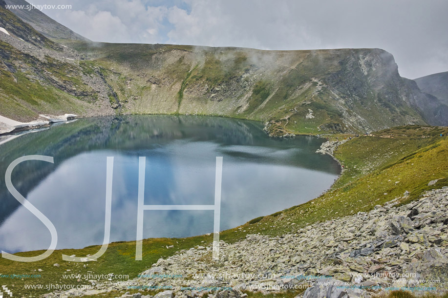 Amazing landscape of The Eye lake, The Seven Rila Lakes, Bulgaria