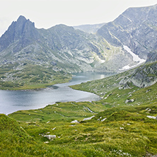 Amazing panorama of The Twin lake, The Seven Rila Lakes, Bulgaria