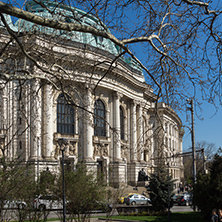 SOFIA, BULGARIA - APRIL 1, 2017: Amazing view of University of Sofia St. Kliment Ohridski, Bulgaria