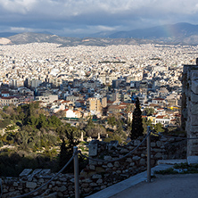Monumental gateway Propylaea in the Acropolis of Athens, Attica, Greece
