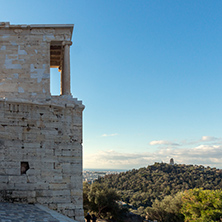 Monumental gateway Propylaea in the Acropolis of Athens, Attica, Greece