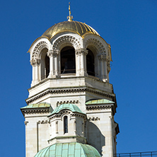 SOFIA, BULGARIA - APRIL 1, 2017: Amazing view of Cathedral Saint Alexander Nevski in Sofia, Bulgaria