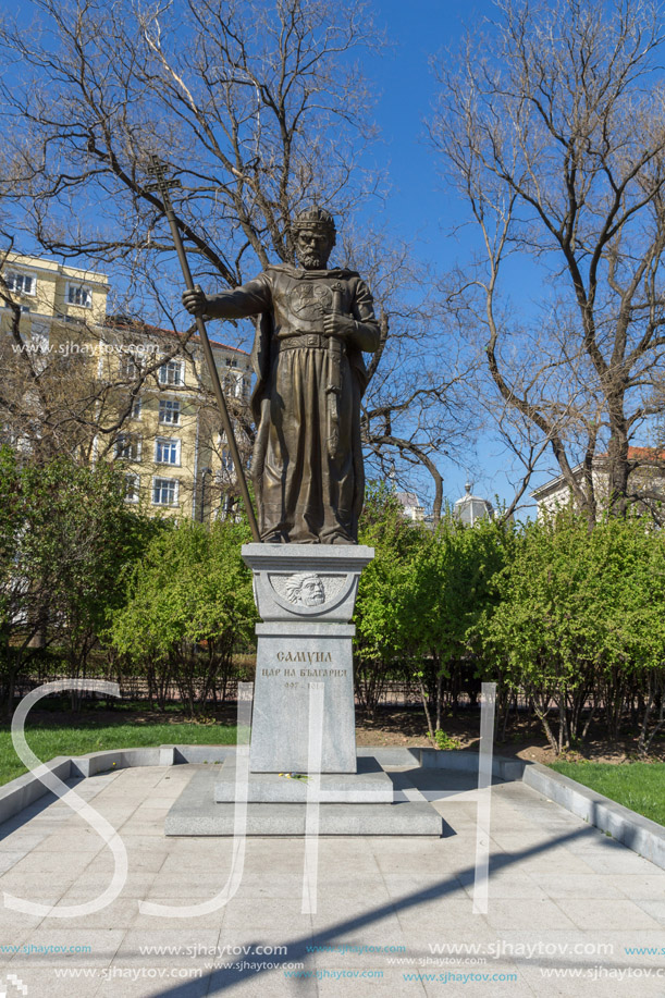 SOFIA, BULGARIA - APRIL 1, 2017: Monument of Bulgarian Tsar Samuel, Sofia, Bulgaria