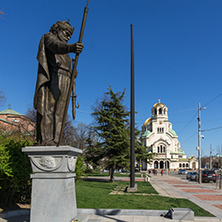 SOFIA, BULGARIA - APRIL 1, 2017: Monument of Bulgarian Tsar Samuel, Sofia, Bulgaria