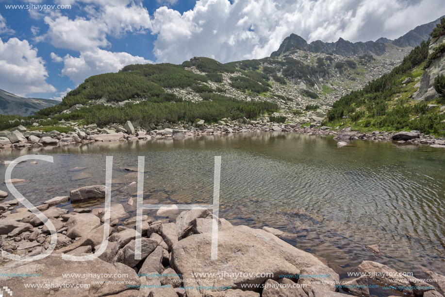 Amazing Landscape with Rocky peaks and Upper  Muratovo lake, Pirin Mountain, Bulgaria