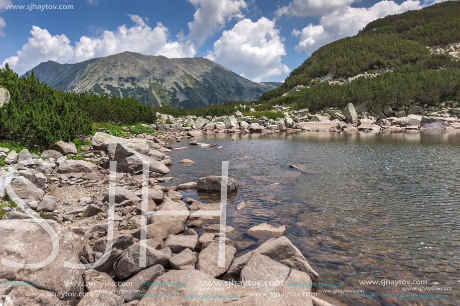 Amazing Landscape with Rocky peaks and Upper  Muratovo lake, Pirin Mountain, Bulgaria