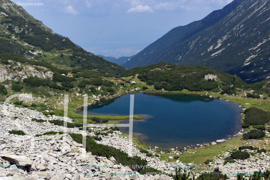 Panoramic view of Muratovo lake, Pirin Mountain, Bulgaria