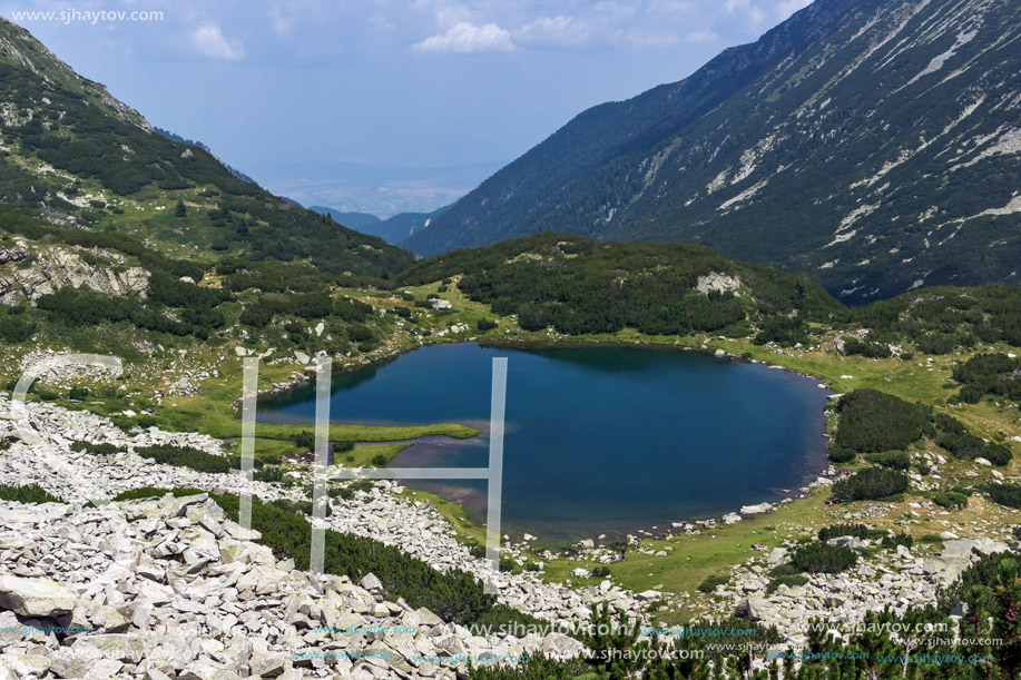 Panoramic view of Muratovo lake, Pirin Mountain, Bulgaria