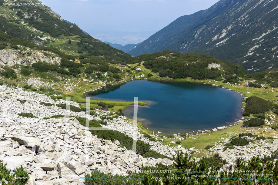 Panoramic view of Muratovo lake, Pirin Mountain, Bulgaria