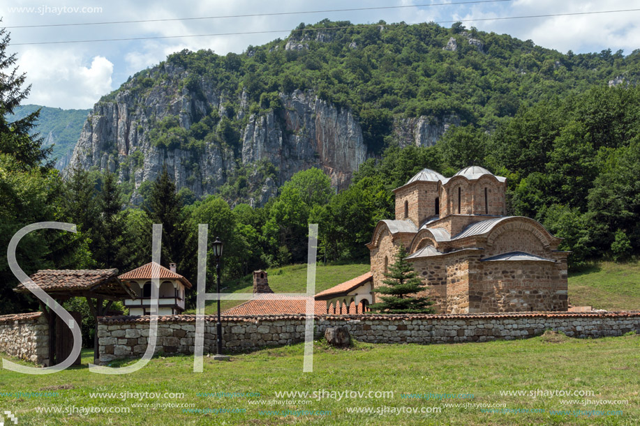 Panoramic view of medieval Poganovo Monastery of St. John the Theologian, Serbia