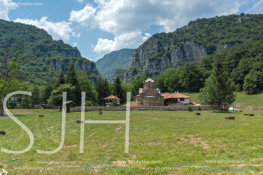 Panoramic view of medieval Poganovo Monastery of St. John the Theologian, Serbia