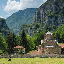 Panoramic view of medieval Poganovo Monastery of St. John the Theologian, Serbia