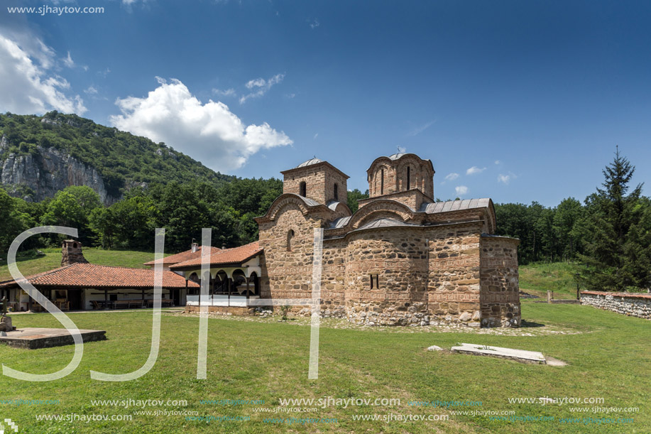 Panoramic view of medieval Poganovo Monastery of St. John the Theologian, Serbia