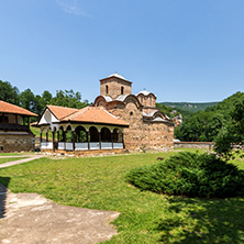 Panoramic view of medieval Poganovo Monastery of St. John the Theologian, Serbia