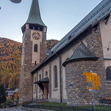 ZERMATT, SWITZERLAND - OCTOBER 27, 2015: Morning view of Zermatt Resort, Canton of Valais, Switzerland