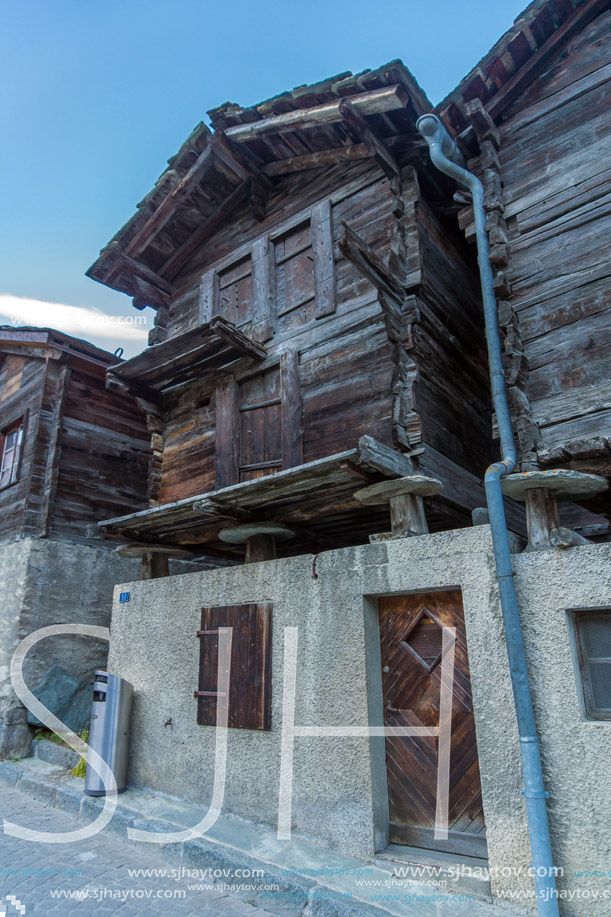 ZERMATT, SWITZERLAND - OCTOBER 27, 2015: Morning view of Zermatt Resort, Canton of Valais, Switzerland