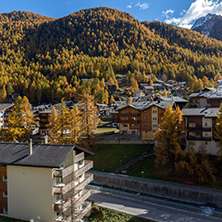 ZERMATT, SWITZERLAND - OCTOBER 27, 2015: Amazing view of Zermatt Resort, Canton of Valais, Switzerland