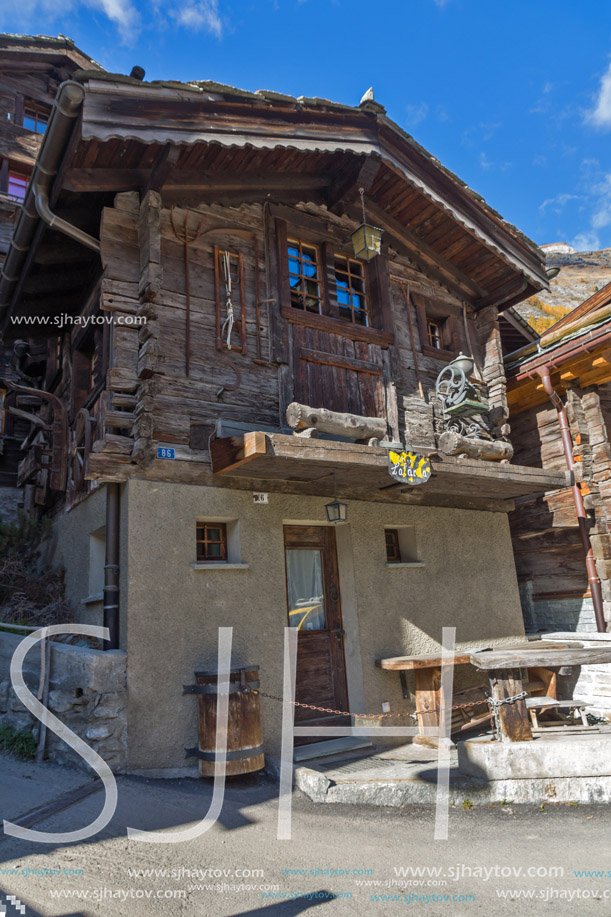 ZERMATT, SWITZERLAND - OCTOBER 27, 2015: Amazing view of Zermatt Resort, Canton of Valais, Switzerland