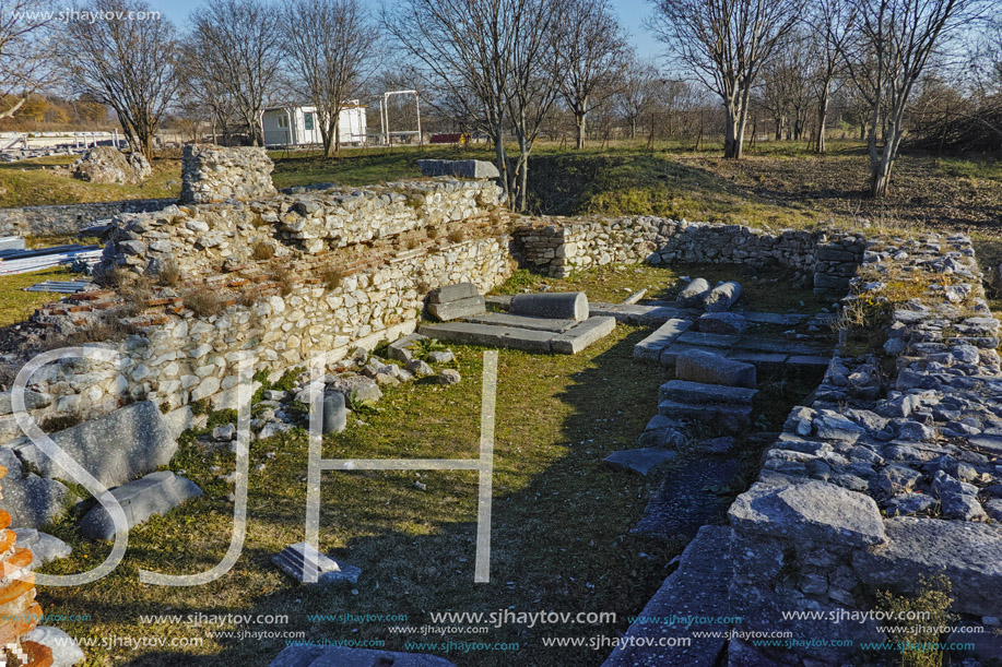 Ruins in the archeological area of Philippi, Eastern Macedonia and Thrace, Greece