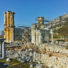 Basilica in the archeological area of ancient Philippi, Eastern Macedonia and Thrace, Greece