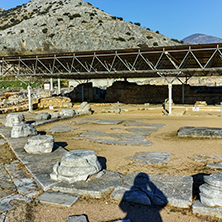 Ruins of octagon church in the archeological area of ancient Philippi, Eastern Macedonia and Thrace, Greece