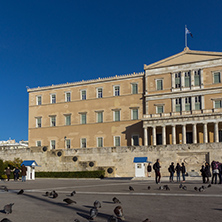 ATHENS, GREECE - JANUARY 19 2017: The Greek parliament in Athens, Attica, Greece