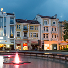 PLOVDIV, BULGARIA - APRIL 30 2017:  Night photo of Walking street in city of Plovdiv, Bulgaria