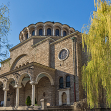 SOFIA, BULGARIA - APRIL 1, 2017: Cathedral Church St. Nedelya in  Sofia, Bulgaria
