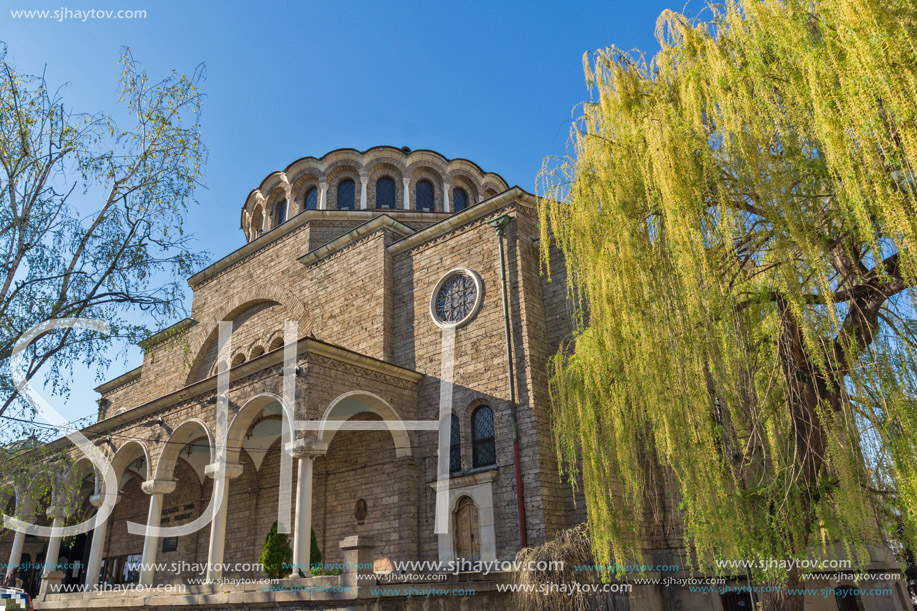 SOFIA, BULGARIA - APRIL 1, 2017: Cathedral Church St. Nedelya in  Sofia, Bulgaria