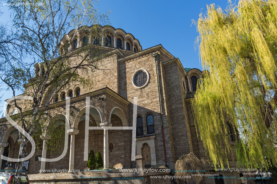 SOFIA, BULGARIA - APRIL 1, 2017: Cathedral Church St. Nedelya in  Sofia, Bulgaria