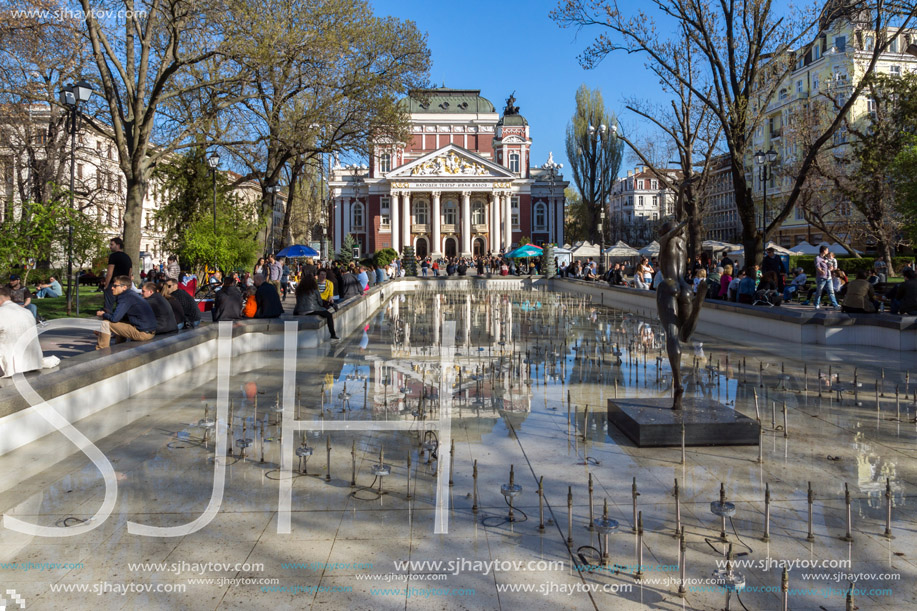 SOFIA, BULGARIA - APRIL 1, 2017: National Theatre Ivan Vazov in Sofia, Bulgaria