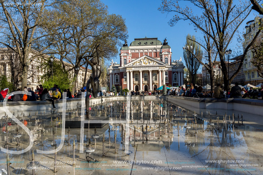 SOFIA, BULGARIA - APRIL 1, 2017: National Theatre Ivan Vazov in Sofia, Bulgaria