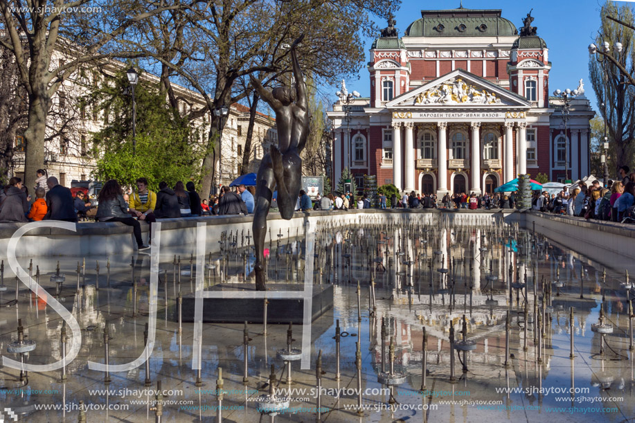 SOFIA, BULGARIA - APRIL 1, 2017: National Theatre Ivan Vazov in Sofia, Bulgaria