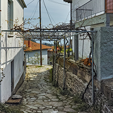 Window of Old houses in village of Panagia, Thassos island,  East Macedonia and Thrace, Greece