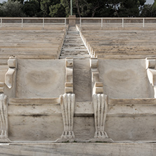 ATHENS, GREECE - JANUARY 20 2017: Panathenaic stadium or kallimarmaro in Athens,  Attica, Greece