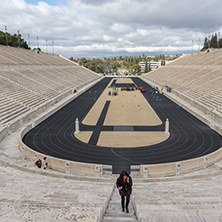 ATHENS, GREECE - JANUARY 20 2017: Panathenaic stadium or kallimarmaro in Athens,  Attica, Greece
