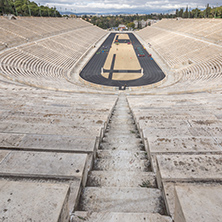 ATHENS, GREECE - JANUARY 20 2017: Panathenaic stadium or kallimarmaro in Athens,  Attica, Greece