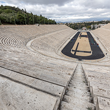 ATHENS, GREECE - JANUARY 20 2017: Panathenaic stadium or kallimarmaro in Athens,  Attica, Greece