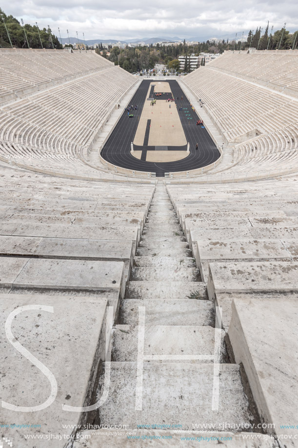ATHENS, GREECE - JANUARY 20 2017: Panathenaic stadium or kallimarmaro in Athens,  Attica, Greece
