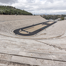 ATHENS, GREECE - JANUARY 20 2017: Panathenaic stadium or kallimarmaro in Athens,  Attica, Greece