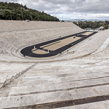 ATHENS, GREECE - JANUARY 20 2017: Panathenaic stadium or kallimarmaro in Athens,  Attica, Greece