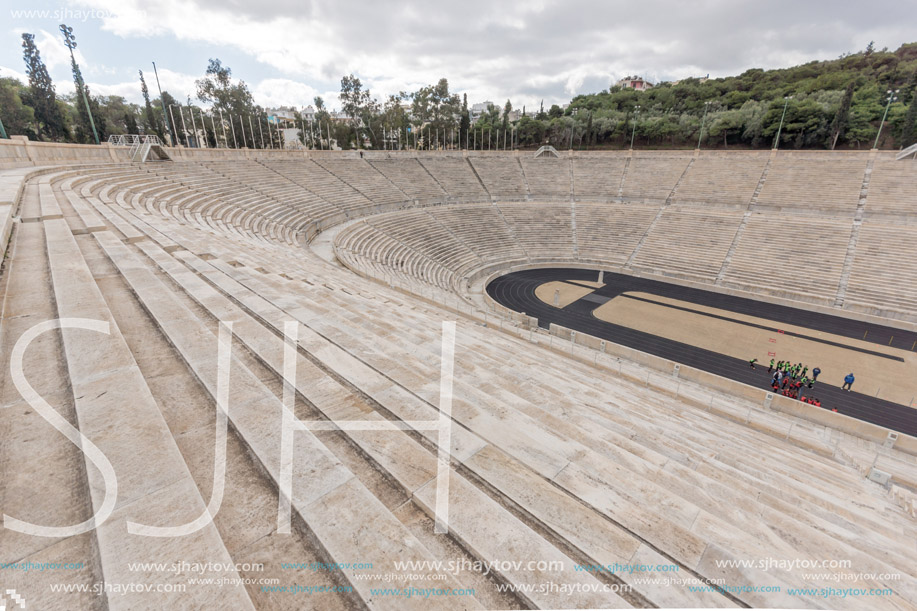 ATHENS, GREECE - JANUARY 20 2017: Panathenaic stadium or kallimarmaro in Athens,  Attica, Greece