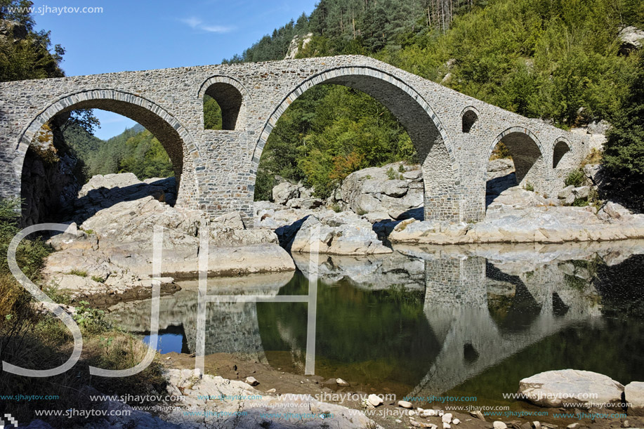 Amazing view of Devil"s Bridge,  Rhodopes mountain and Arda river, Kardzhali Region, Bulgaria