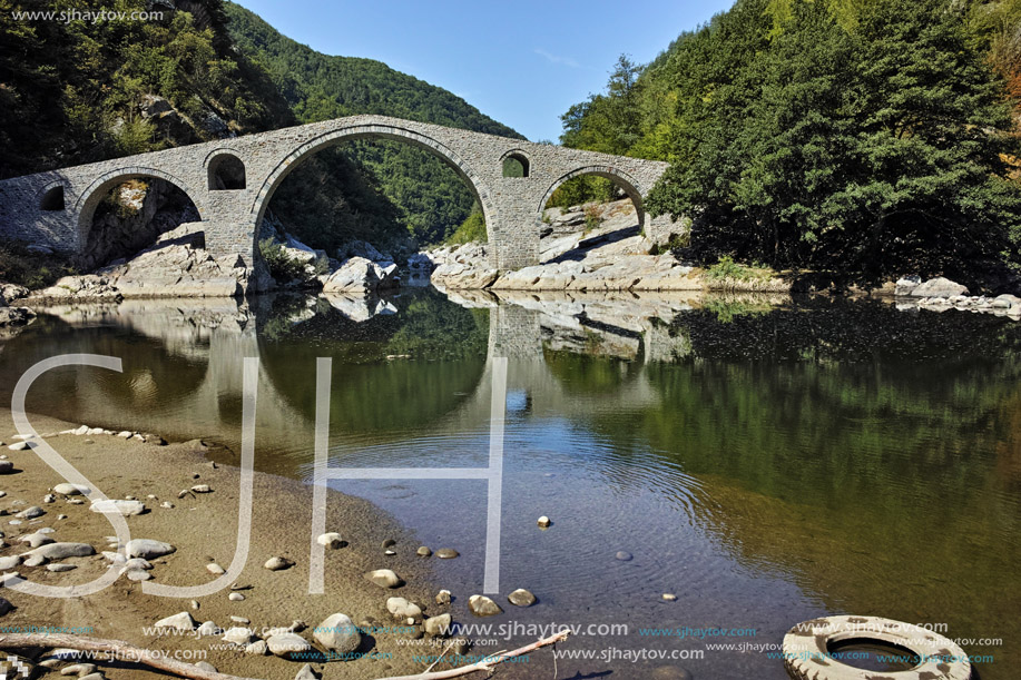 Amazing view of Devil"s Bridge,  Rhodopes mountain and Arda river, Kardzhali Region, Bulgaria