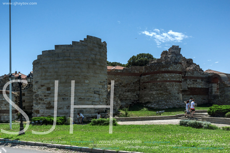 NESSEBAR, BULGARIA - 30 JULY 2014: Ancient ruins in the town of Nessebar, Burgas Region, Bulgaria