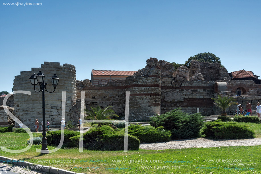 NESSEBAR, BULGARIA - 30 JULY 2014: Ancient ruins in the town of Nessebar, Burgas Region, Bulgaria