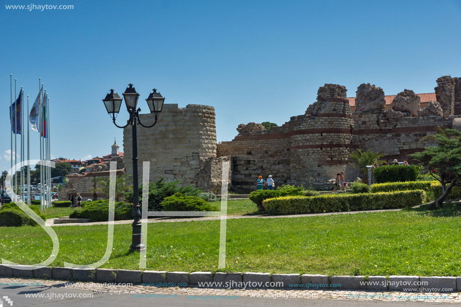 NESSEBAR, BULGARIA - 30 JULY 2014: Ancient ruins in the town of Nessebar, Burgas Region, Bulgaria