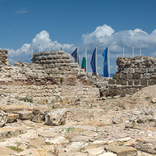 NESSEBAR, BULGARIA - 30 JULY 2014: Ancient ruins in the town of Nessebar, Burgas Region, Bulgaria