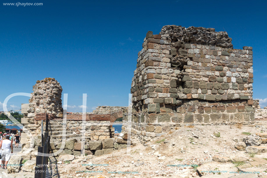 NESSEBAR, BULGARIA - 30 JULY 2014: Ancient ruins in the town of Nessebar, Burgas Region, Bulgaria