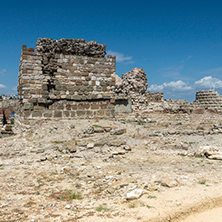 NESSEBAR, BULGARIA - 30 JULY 2014: Ancient ruins in the town of Nessebar, Burgas Region, Bulgaria